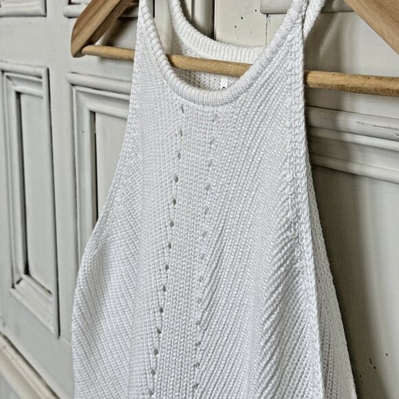 Women Small Fashion Scoop Neck Knit Tank Top Casual Loose Sleeveless Split Sides - Picture 4 of 13